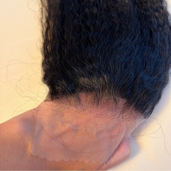 20" Natural Black Kinky Straight 4x4 Lace Closure Human Hair Extension It#NB8 - Picture 4 of 9